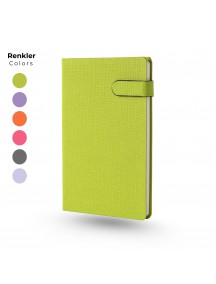 Mıknatıslı Patlı Termo Deri Kapaklı 13x21 cm Tarihsiz Çizgili Promosyon Defter